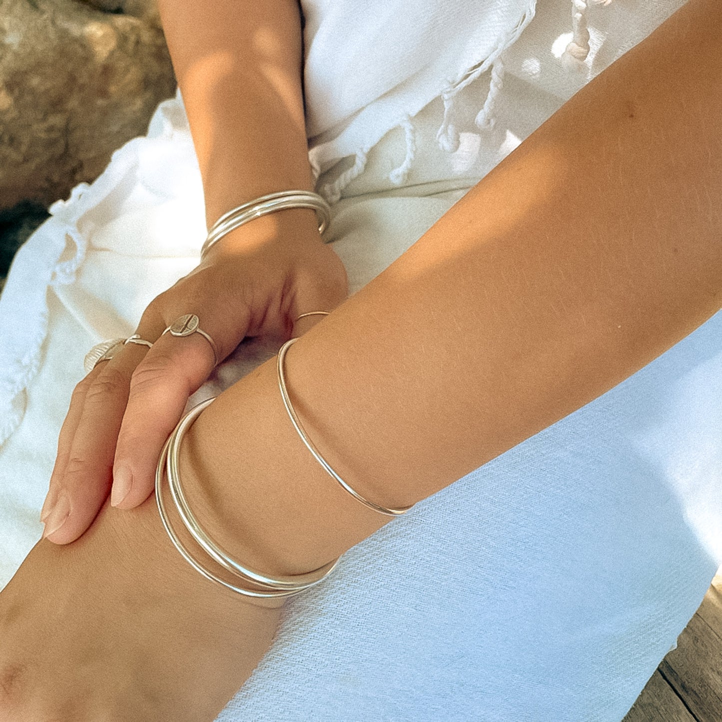 Thin Silver Bangle