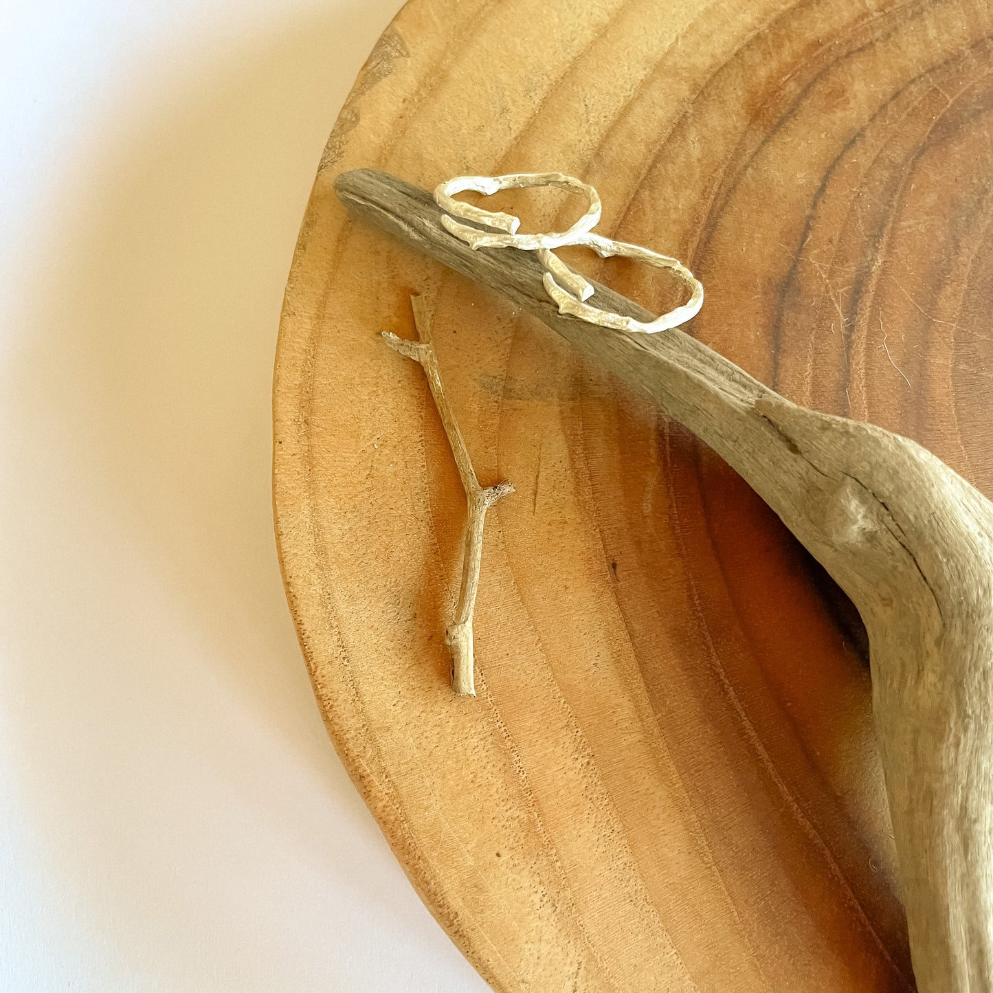 Open Silver Twig Ring