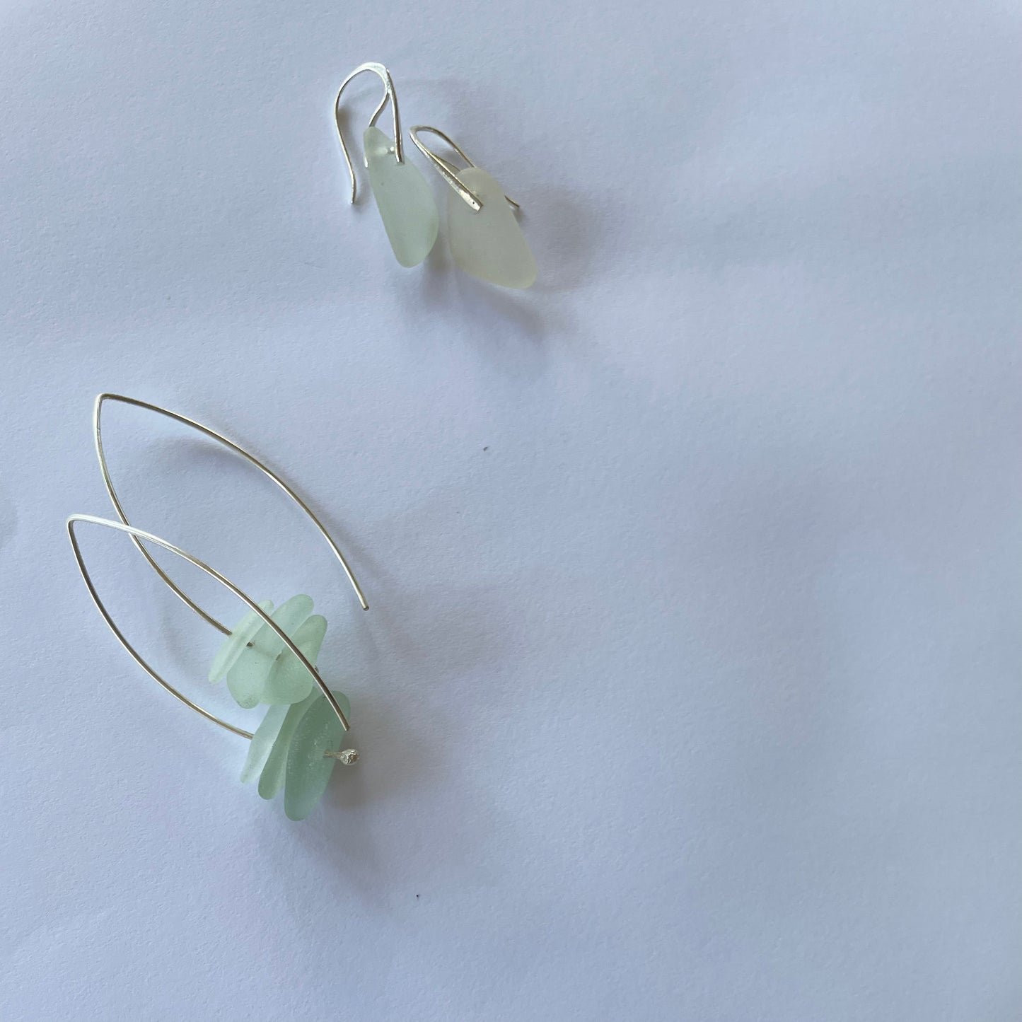 Sea Foam Sea Glass wishbone earrings