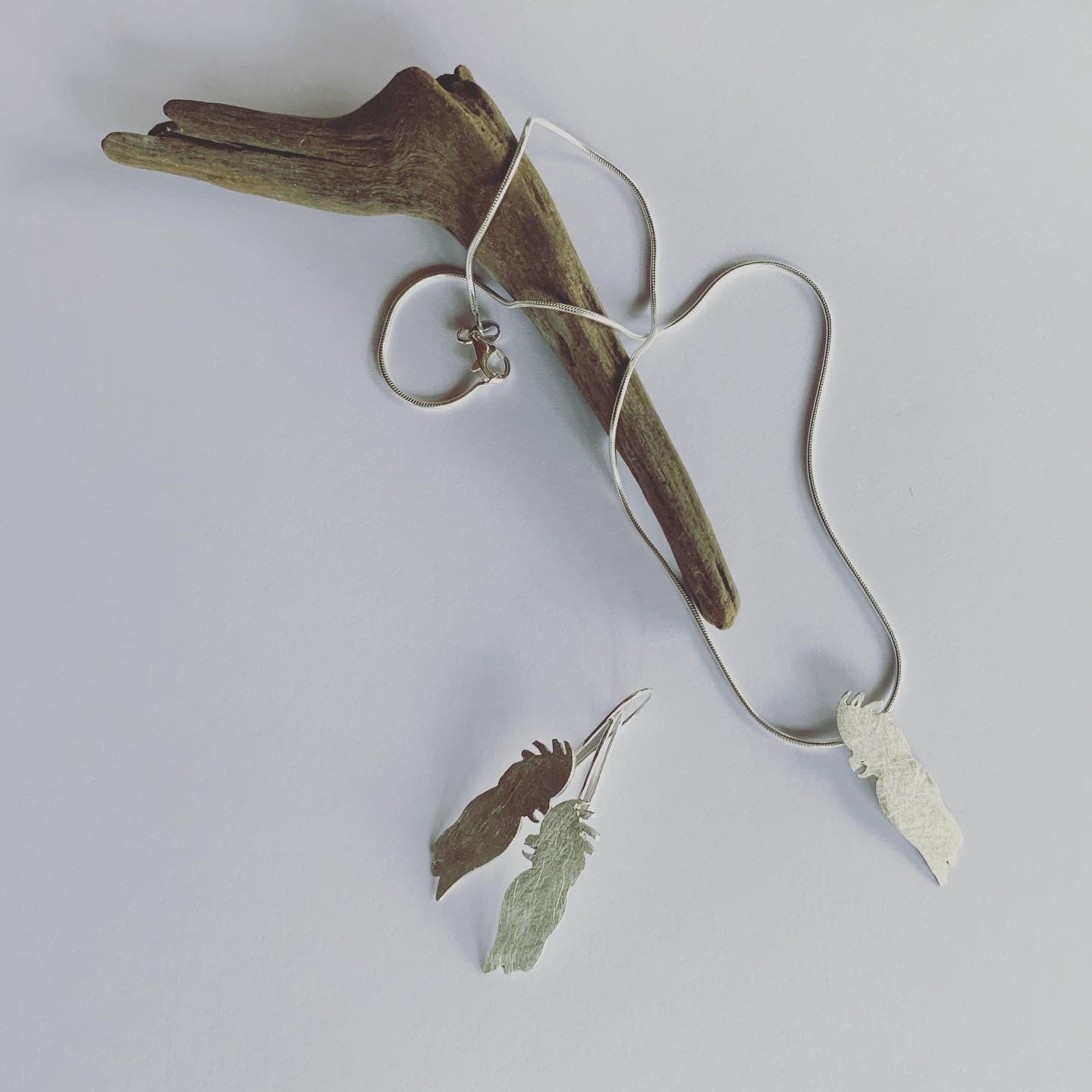 Black Cockatoo Earrings Birds Sterling Silver