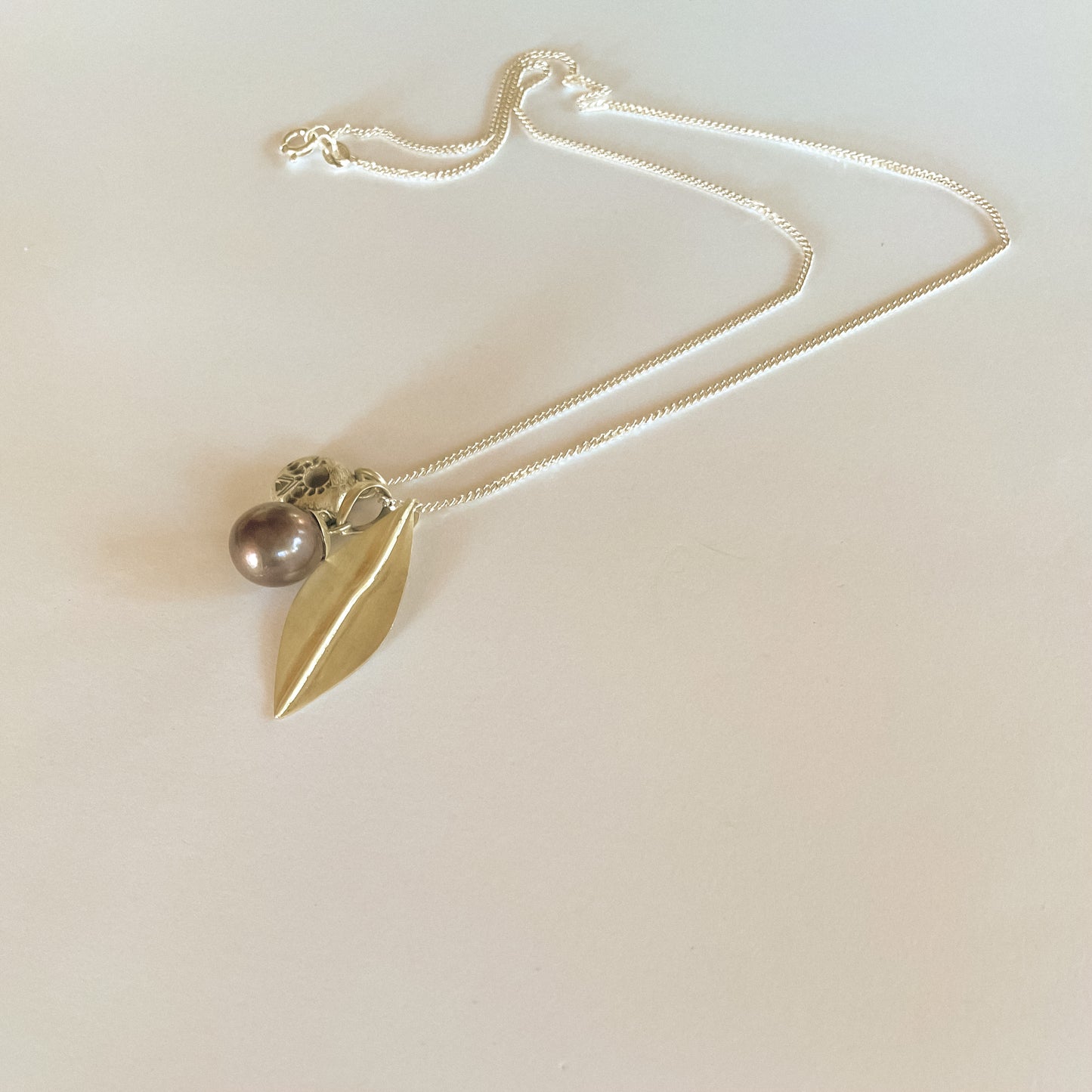 Leaf and Sunshine Trio necklace
