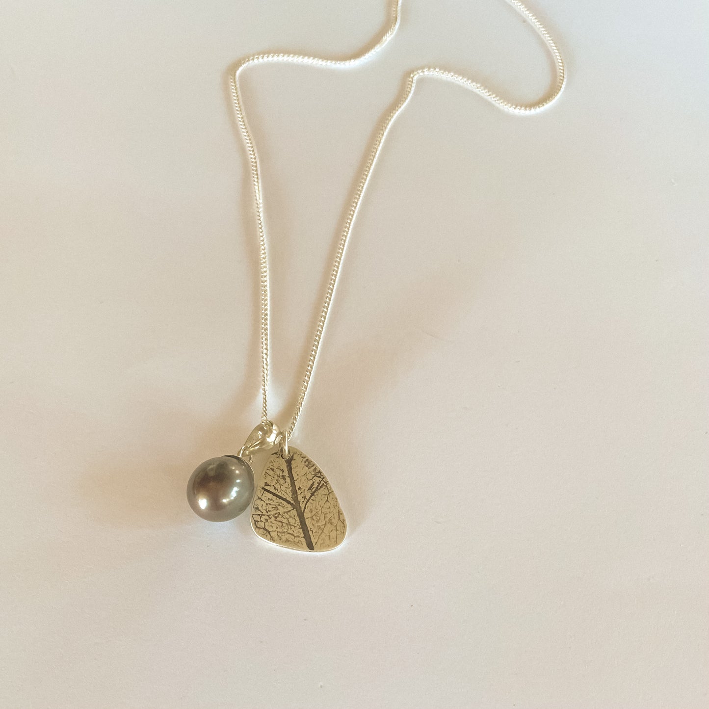 Duo black pearl necklace