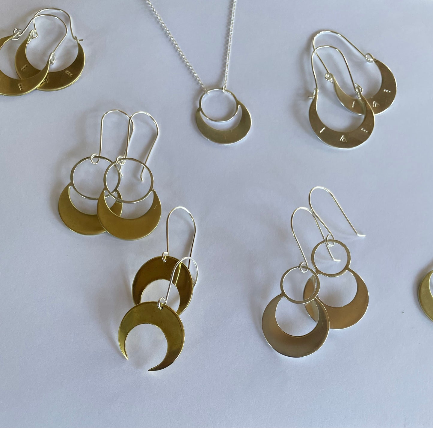Chandra Earrings in brass and silver combo