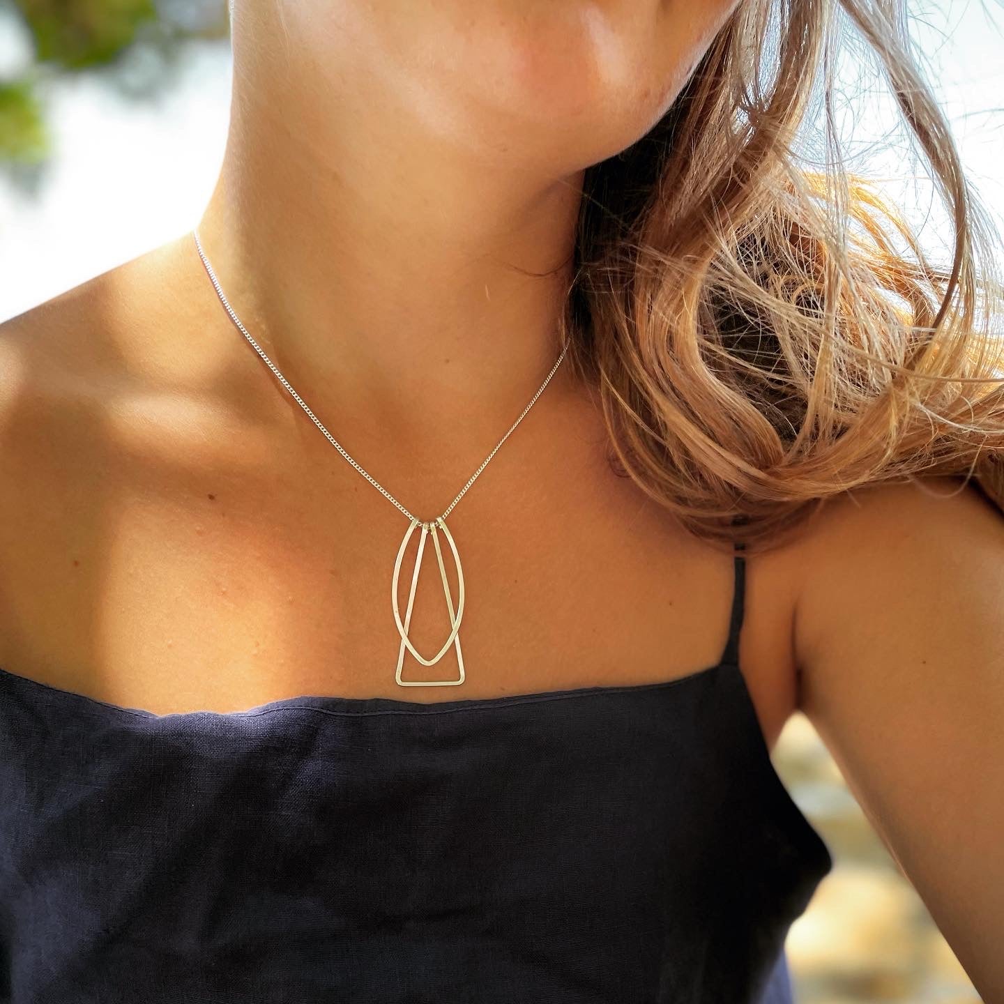 Geo Tri Layered Yoni Pendant