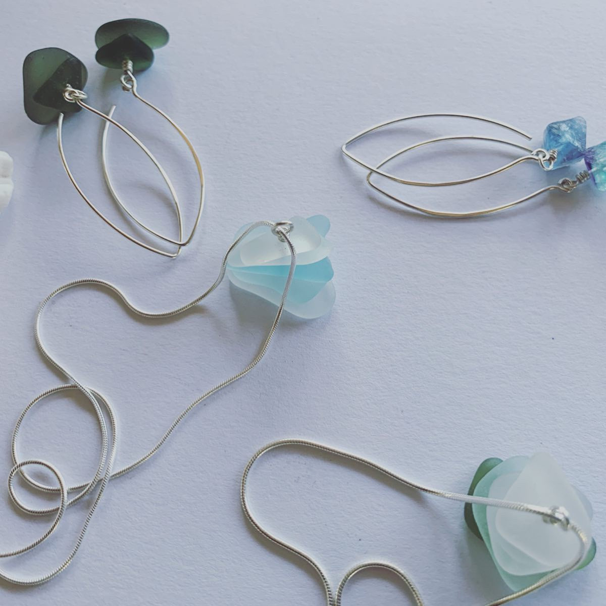 Ocean Hues Serenity Stack Pendant Necklace