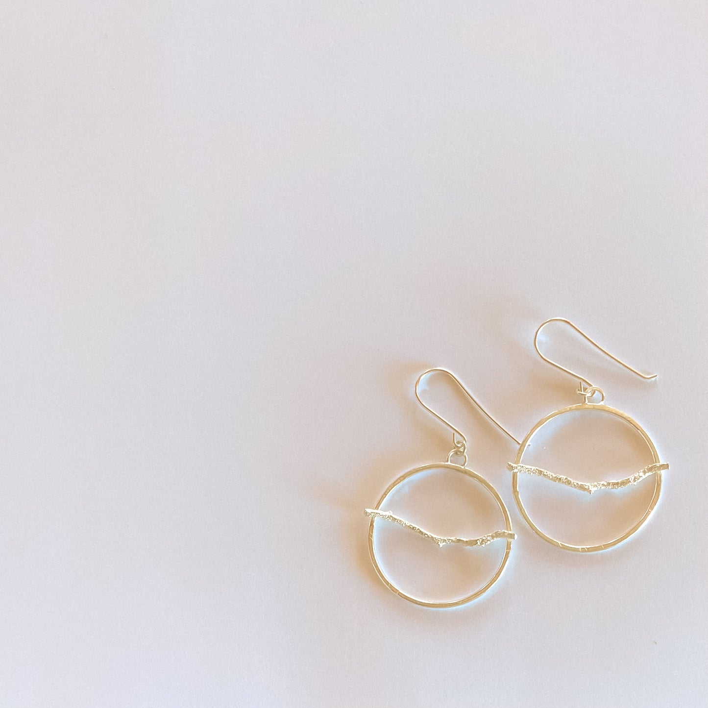 silver twig hoop earrings