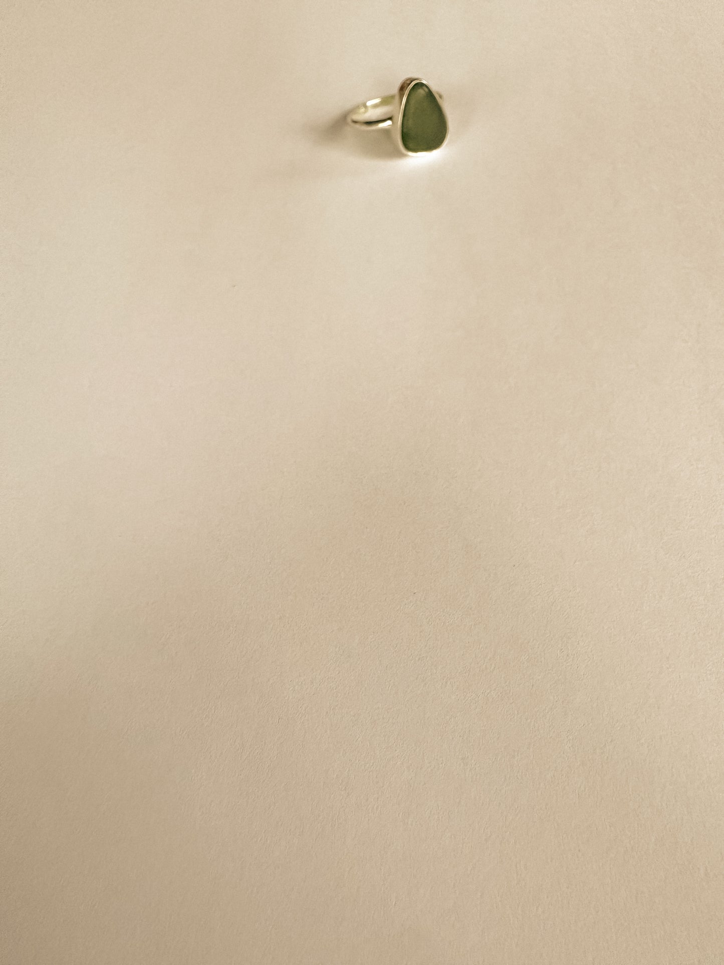 Small Green Sea Glass ring