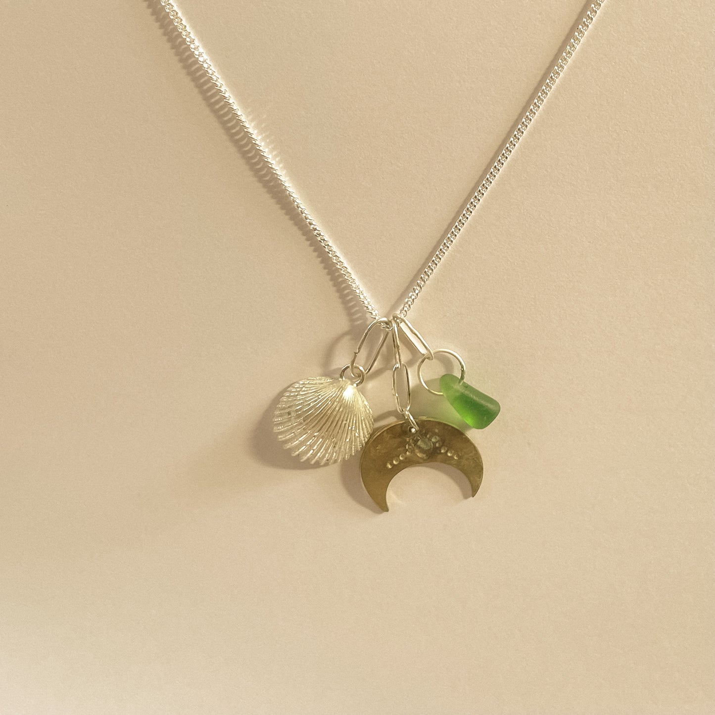 Sea and Moon Trio necklace