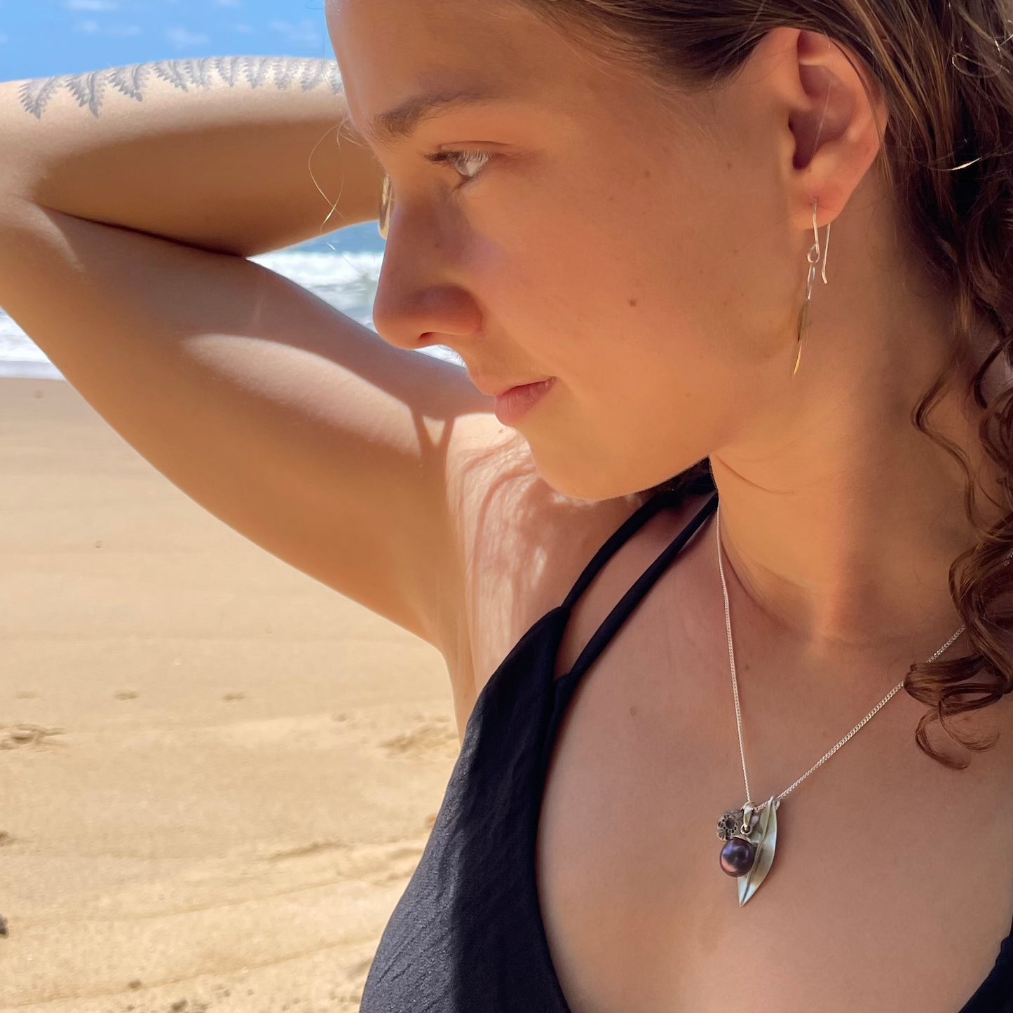 Leaf and Sunshine Trio necklace
