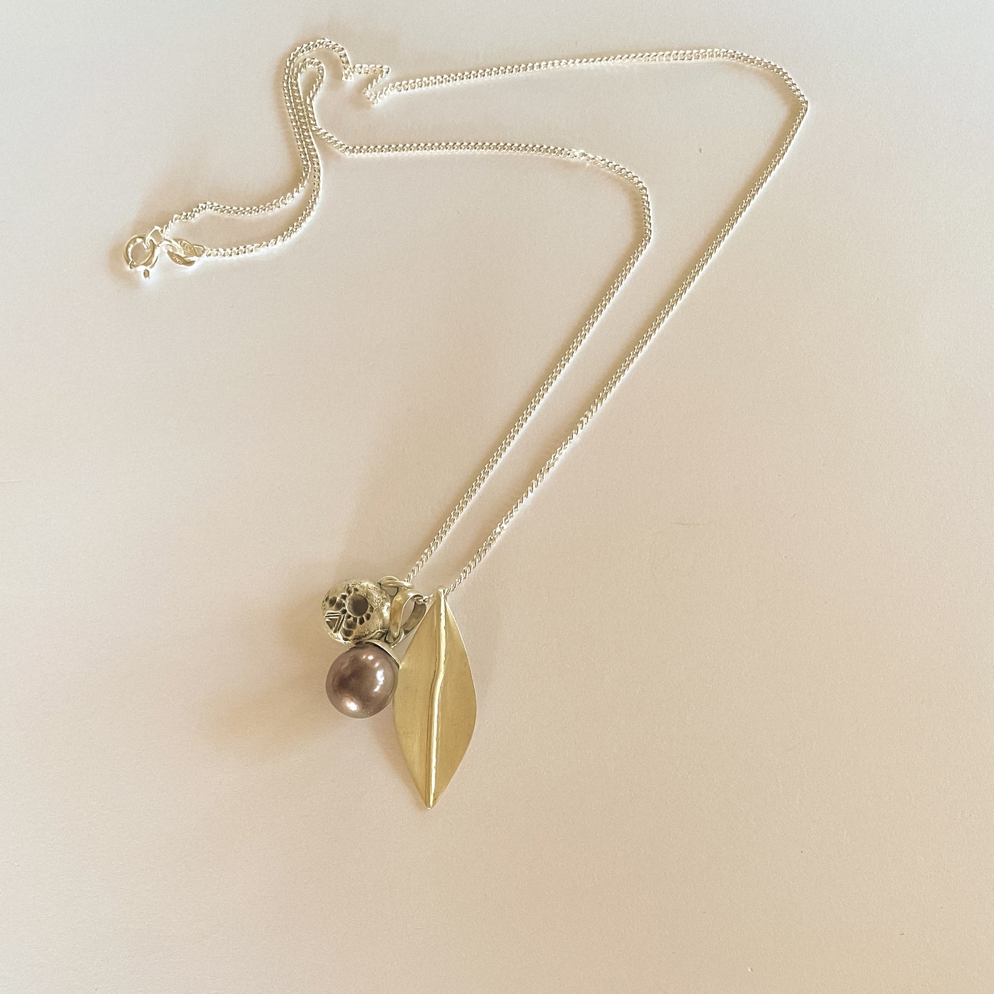 Leaf and Sunshine Trio necklace