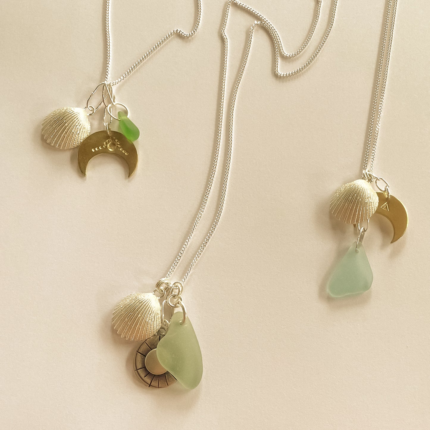 Sea and Moon Trio necklace