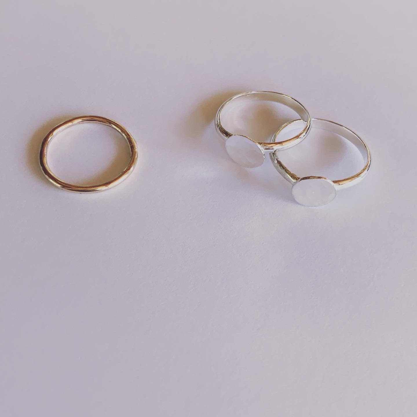 Smooth and serene, complete and forever gold stacker rings Fine and medium 9 carat gold stacker rings. It's the simple divine pleasures.