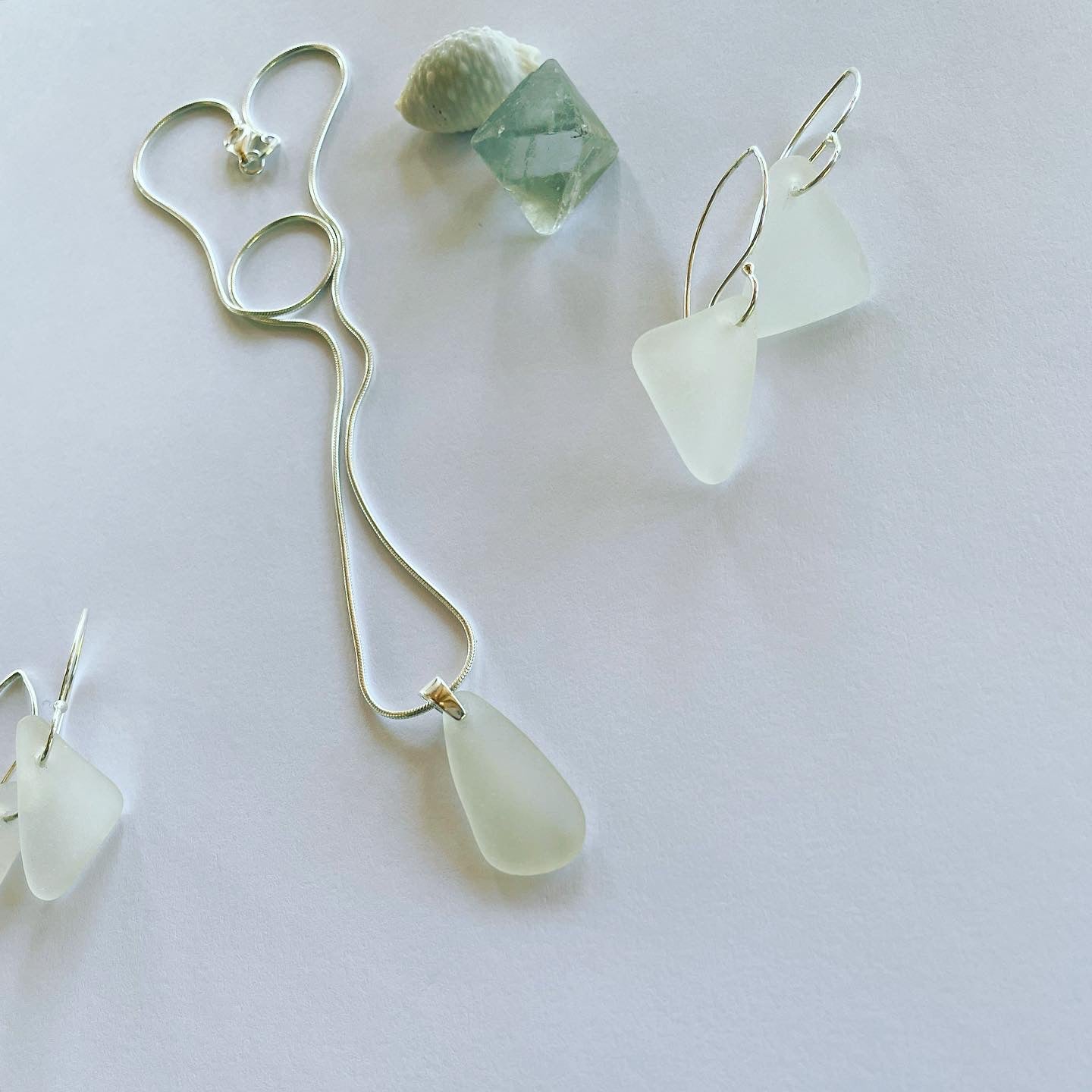 Clear Sea Glass Necklace