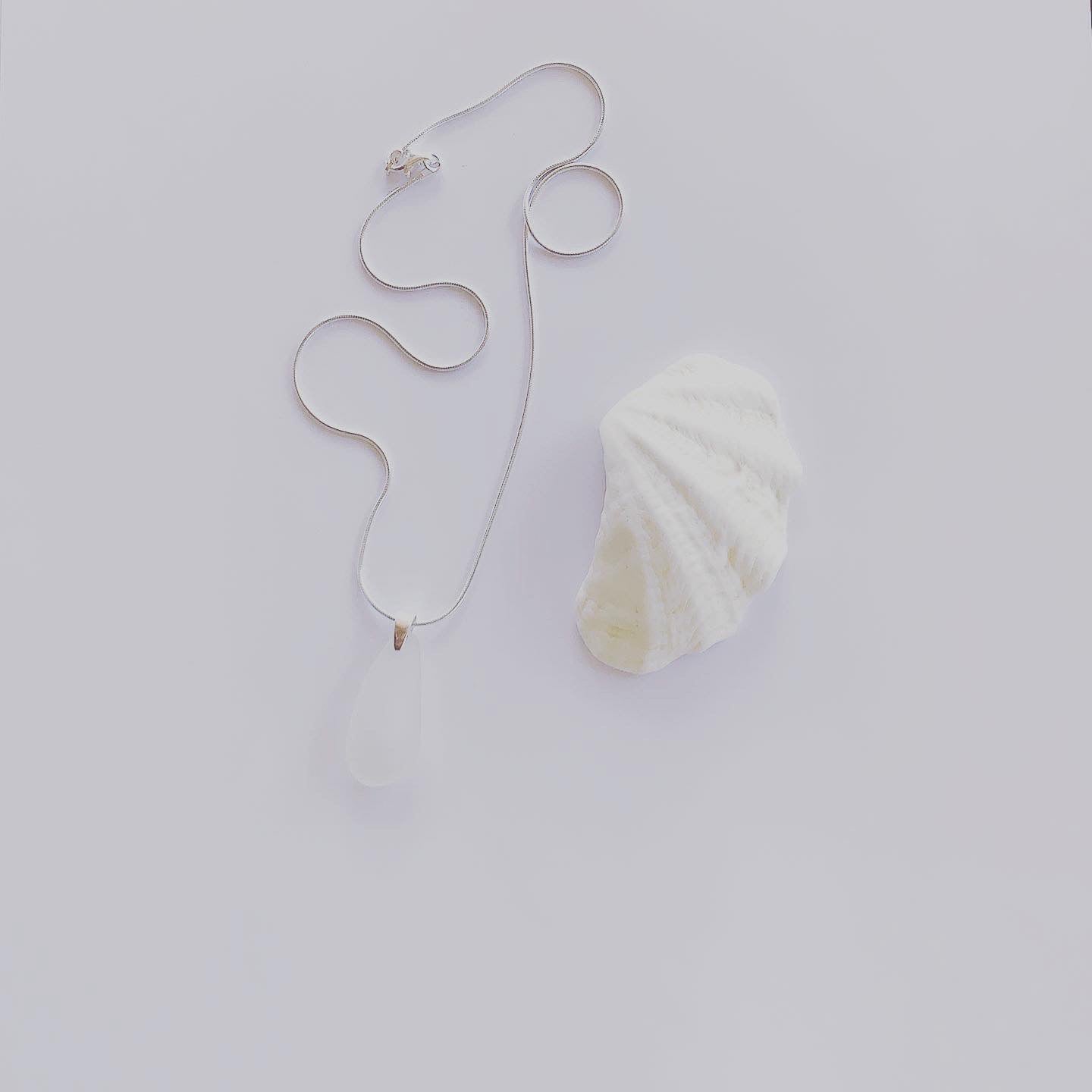 Clear Sea Glass Necklace