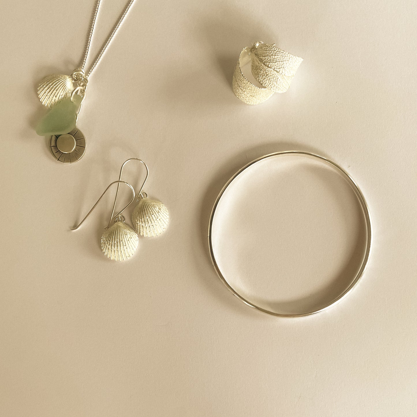 Sage Leaf Hoops