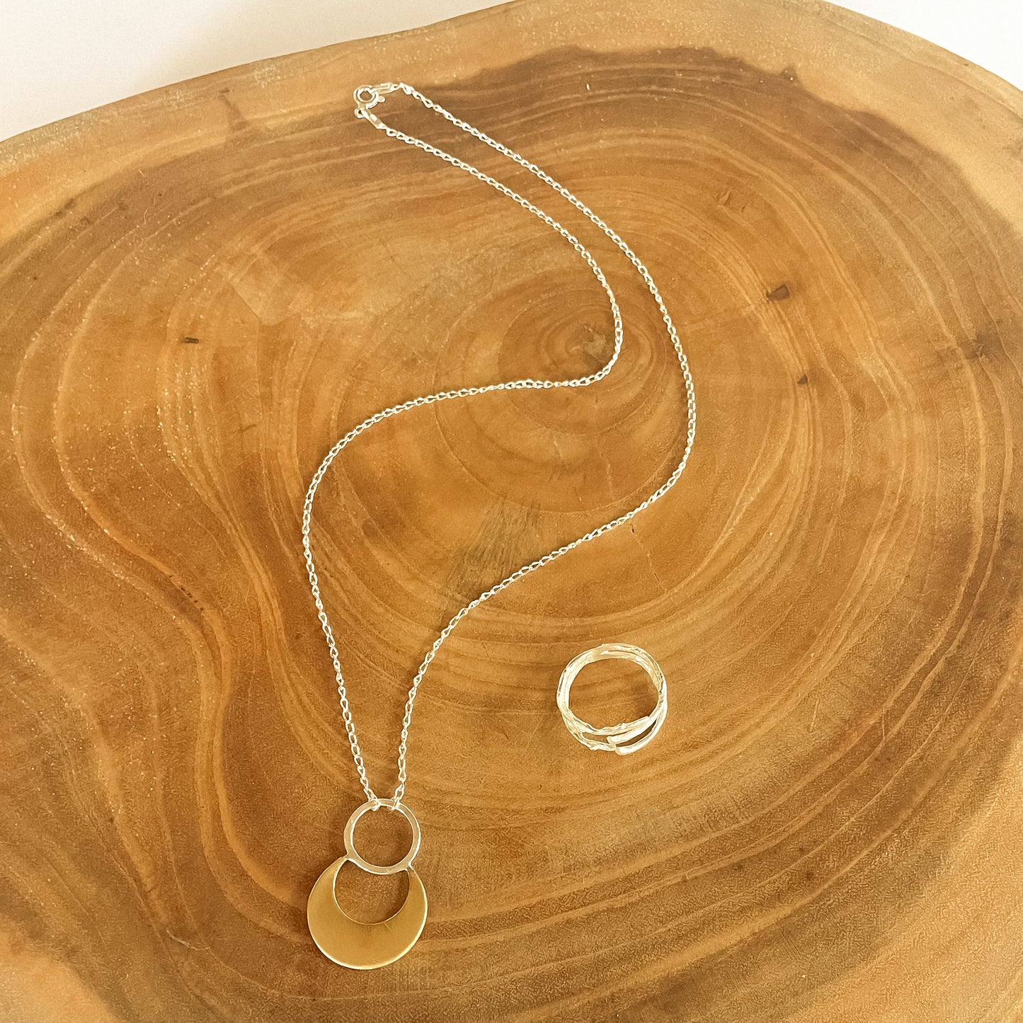 Chandra Necklace in Brass and Silver