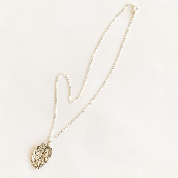 Fine Mint Leaf Pendant