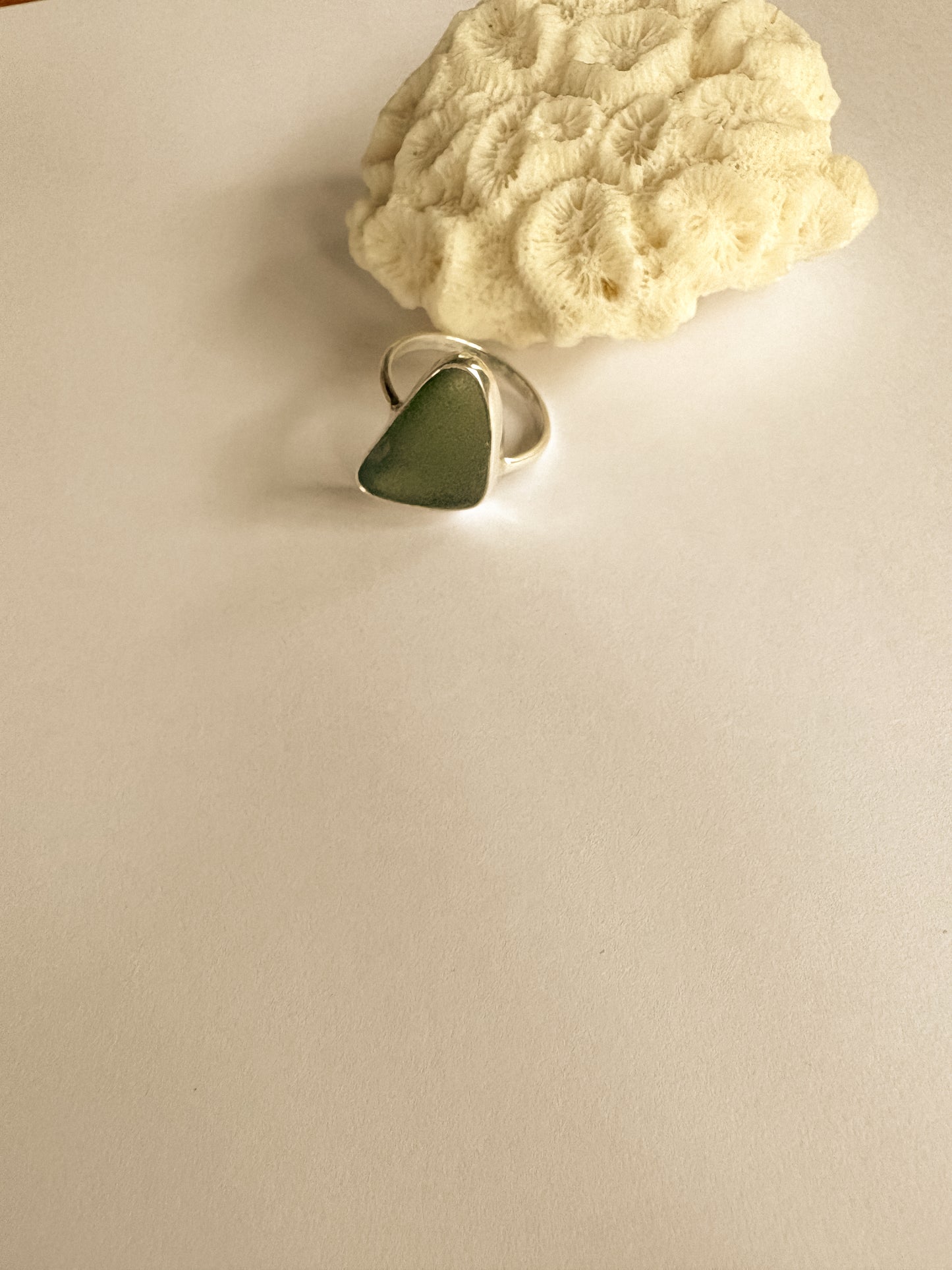 Green Sea Glass ring
