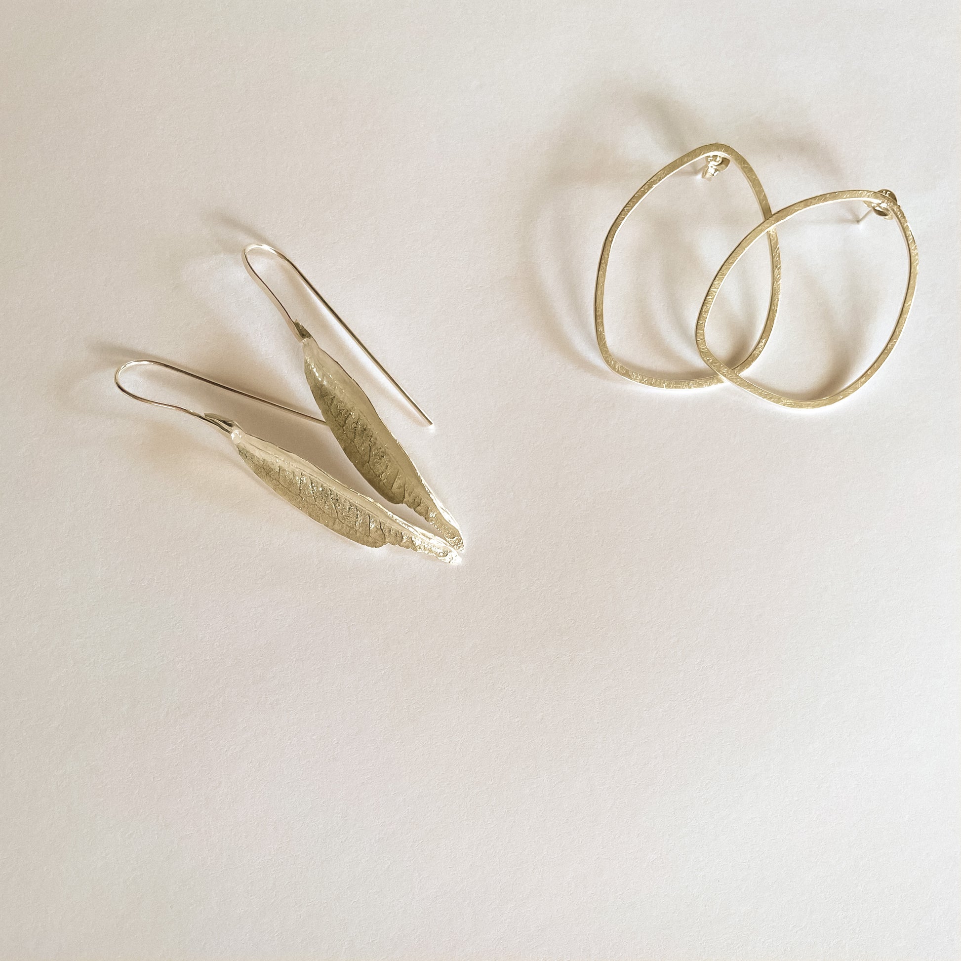 Aurae silver leaf earrings