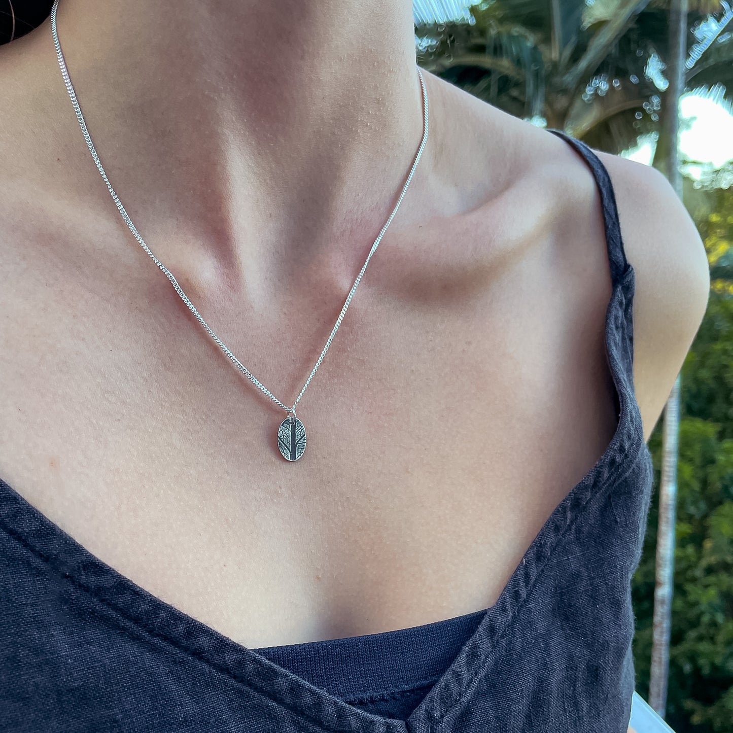 Earthlines Small Silver Necklace