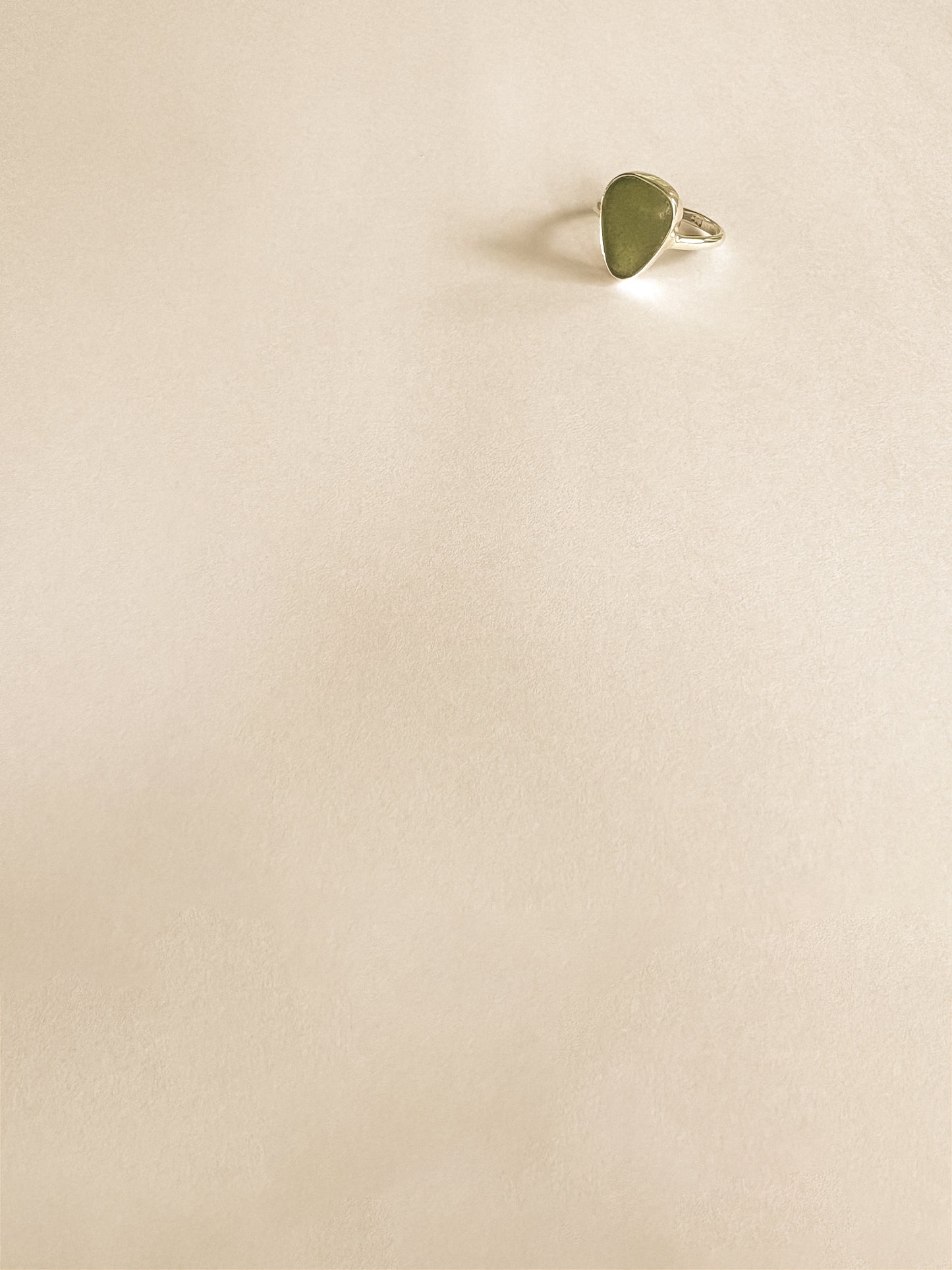 Small Green Sea Glass ring