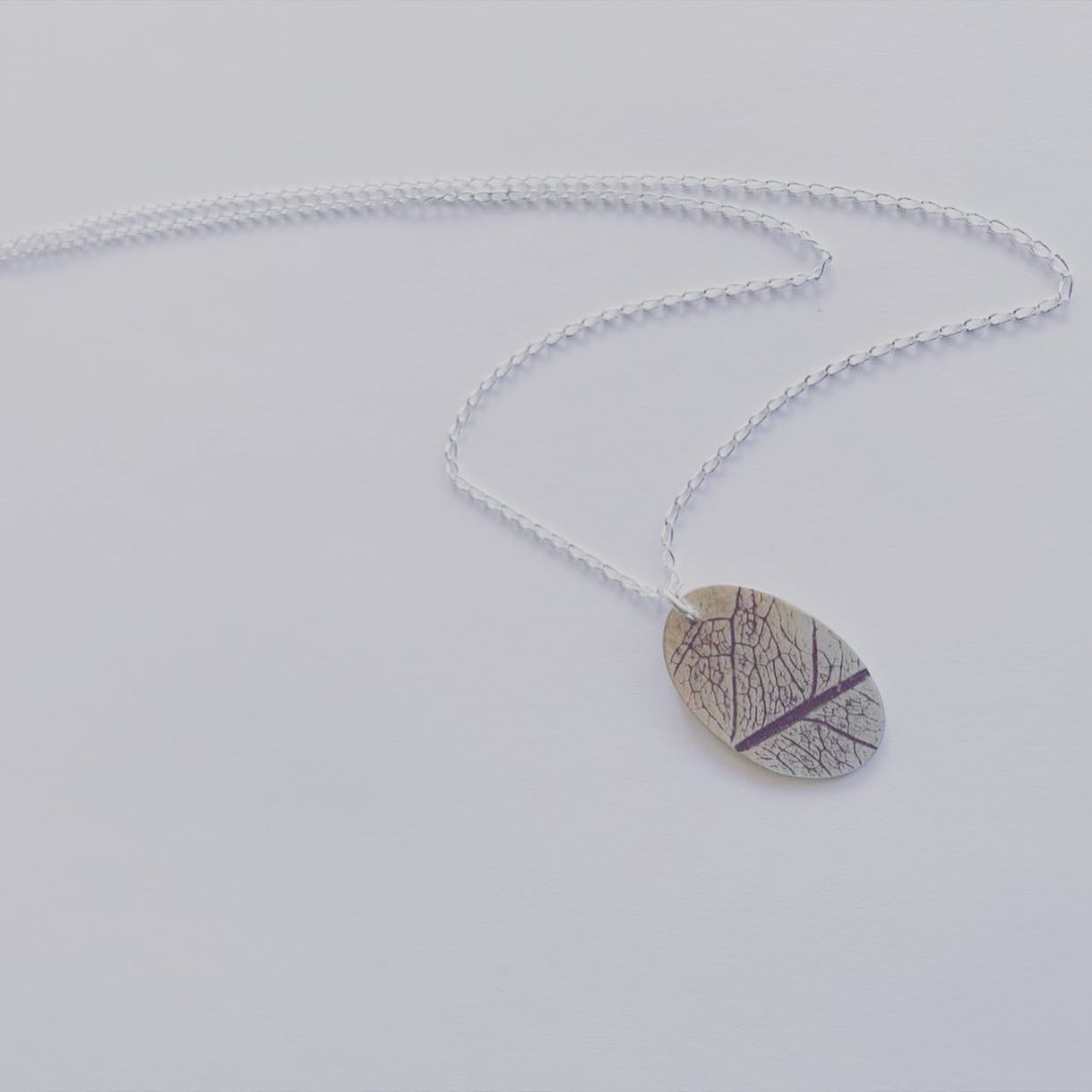 connection pendant, leaf imprint pendant