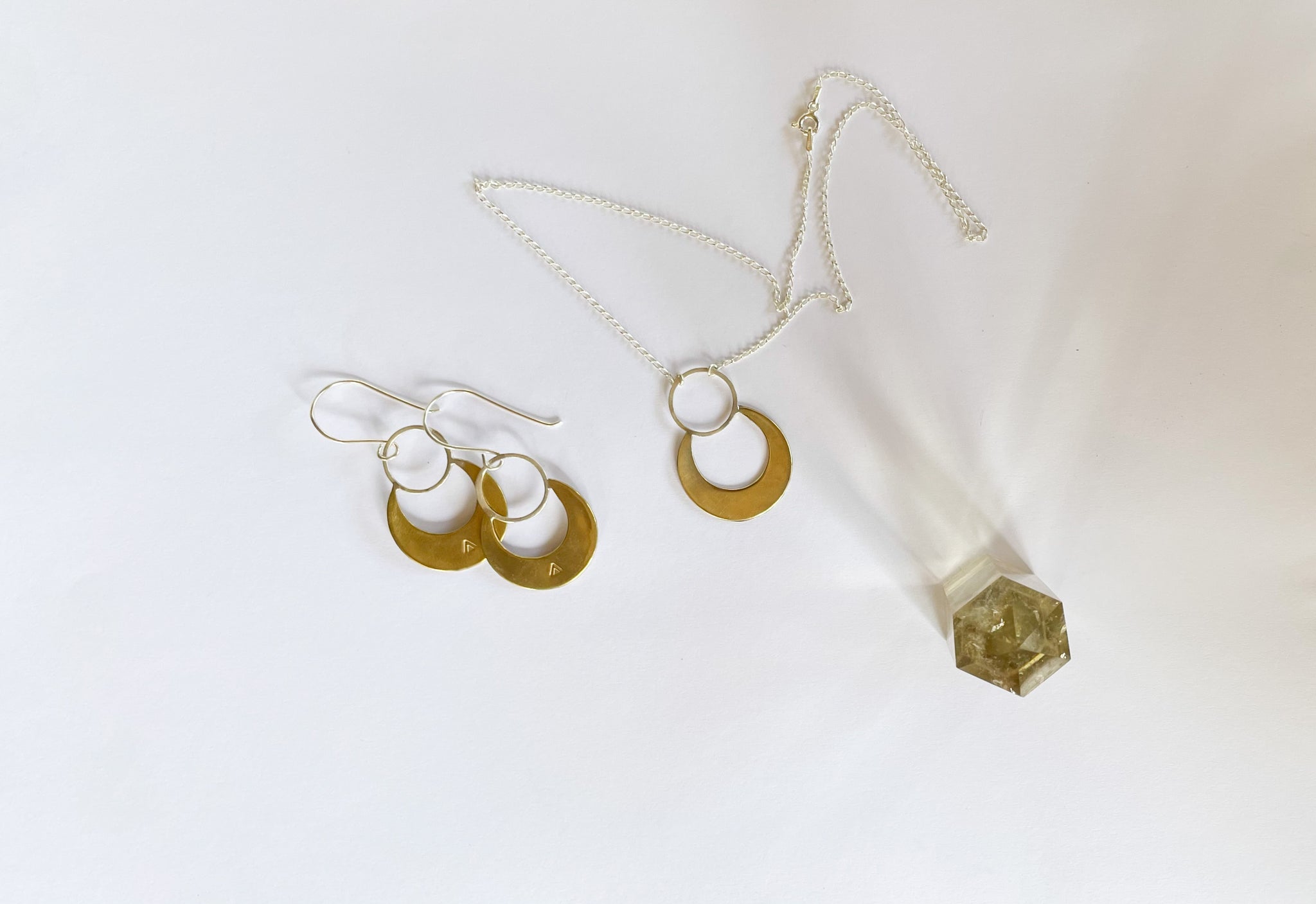 Chandra Earrings in Brass and Silver